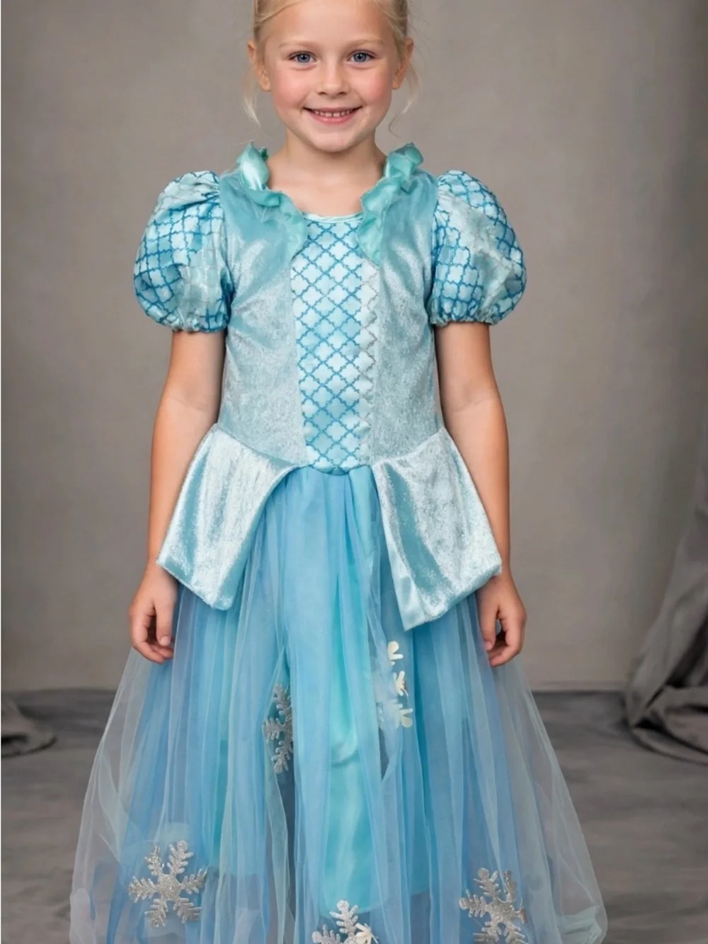 Rubies Brand Blue Princess Tulle Costume Dress - Kids Medium